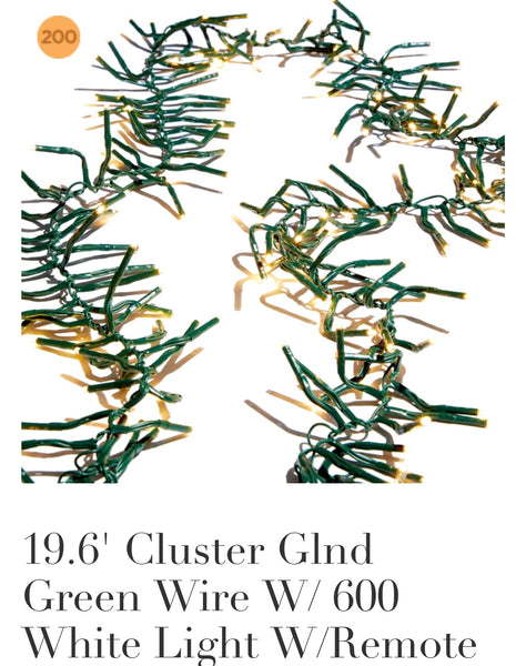 Cluster lights 600, 19.6 feet long
