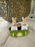 Mr. and Mrs. salt and pepper bunny shakers