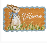 Easter bunny scalloped rug