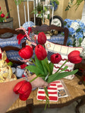 Natural touch, red tulips