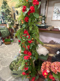 ￼ Red geranium and Fern Garland