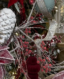 25 inch iced red berry spray