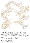 Cluster lights, Clear wire, 300 lights, 10 ft long