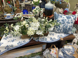 Blue and white mudpie table runner