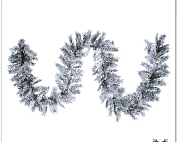 Non-lit 9 ft flocked garland