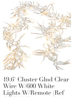 Cluster lights, clear wire, white lights, 600 lights, 19.6 ft long