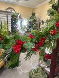 ￼ Red geranium and Fern Garland